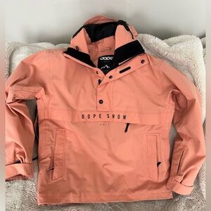 Women’s Dope Snow Legacy Pullover Ski snowboard Jacket. Coral. Size Large